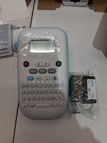 brother p-touch PORTABLE label maker printer FOR USE WITH 12mm BTAG labels - WHITE/blue (model: pt-N10) image 3