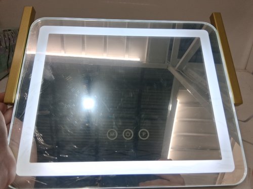 Moonee LED Dimmable Smart Touch Control Vanity Mirror - 12" X 14" - Gold image 4