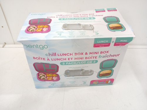 2PC BENTGO CHILL LUNCH BOX AND MINI BOX CONTAINERS WITH ICE PACKS - GREEN/GREY (MODEL: 1997883) image 2