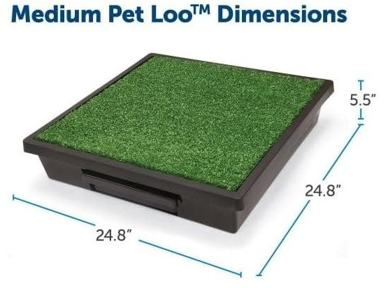 petsafe petloo portable indoor/outdoor pet potty for dogs, MEDIUM size (24.5" x 24.5" x 5 1/4") - black/green (model: PWM00-14498) image 2