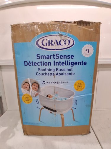 graco smartsense soothing bassinet Bassinet and Rocker with Cry Detection Technology 100% Organic Cotton Sheet - luna (model: 2227904) image 2