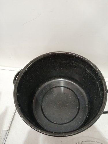 WATER BATH CANNER WITH LID & JAR RACK - ENAMEL ON STEEL/approx 11.5q - speckled black image 4