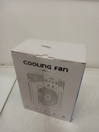 TIOKVIOP 4-in-1 personal portable evaporative air cooling fan with remote, 3 wind speed, 3 cool mist, 2-8 hour timer, and led light - WHITE (model: ab-1) image 3
