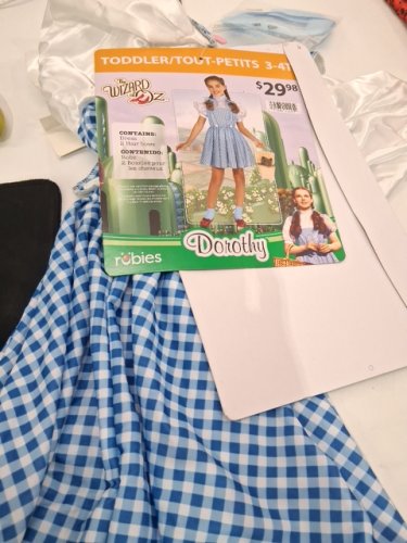3PC TODDLER RUBIES WIDARD OF OZ DOROTHY COSTUME - 3-4T - BLUE AND WHITE image 2