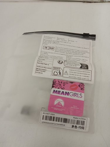 Mean Girls Adjustable Rhinestone Charm Bracelet - OSFM - Silver / Pink image 2