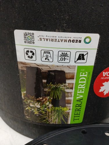 TierraVerde Recycled Self Watering Alto Planter Box - 15" - Black image 4
