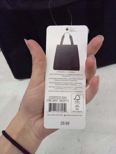 Lole expandable Tote Bag with removable long strap - black (model: 1823771) image 3