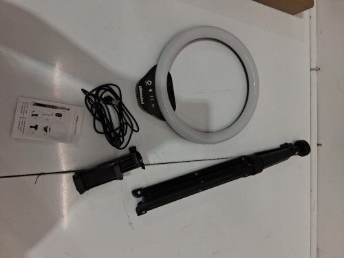 UBeesize Selfie Ring led Light with Stand and Phone holder for Video Recording ＆ Live streaming - 10" ring ' 62" stand - BLACK image 3