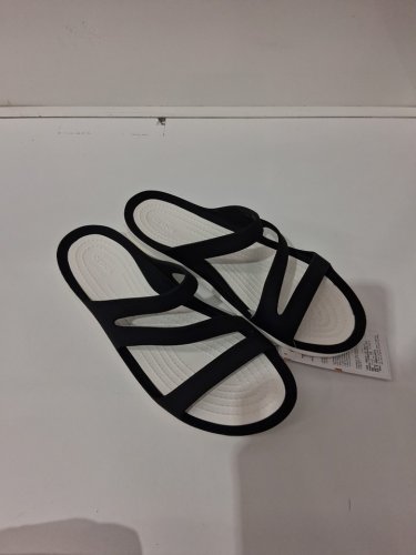WOMENS Crocs Getaway Strappy SANDAL - SIZE 7 - white/BLACK (STYLE: 1075488) image 2