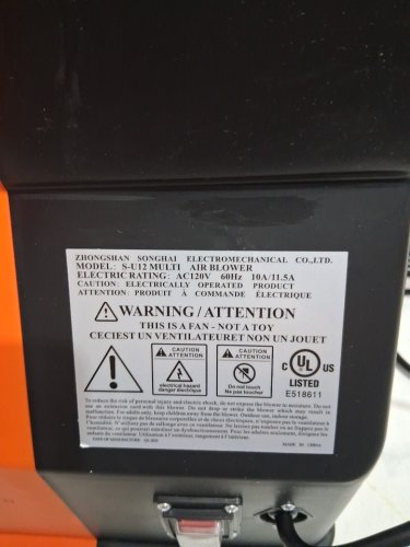 VEVOR air blower for inflatable bounce houses -1100W- 1.5 & 1.7 HP -orange /black (model: S-U12 Multi) image 4