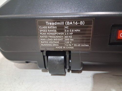 DeerRun Walking Pad Treadmill with Incline - 3.8MPH, 2.5HP, 300lbs cap - Black (Model: BA16-B) image 10