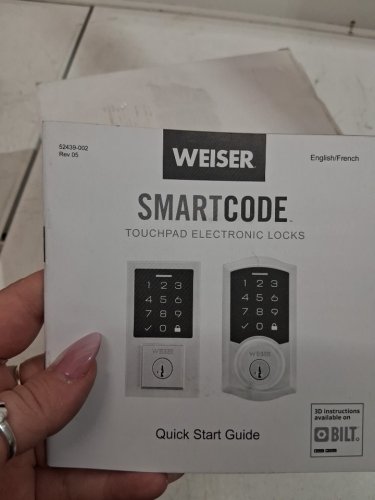 WEISER SMARTCODE 10 ELECTRONIC LOCK -(16 USER CODES)  METAL - SATIN NICKEL (MODEL: 52439-002) image 3