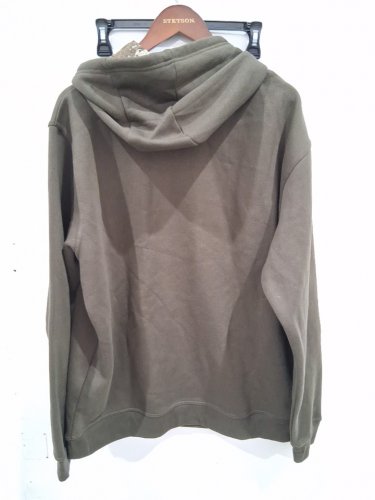 Men's Fleece Hoodie Long Sleeve Sweatshirt with Logo and kangaroo pocket - extra large - green/brown image 4