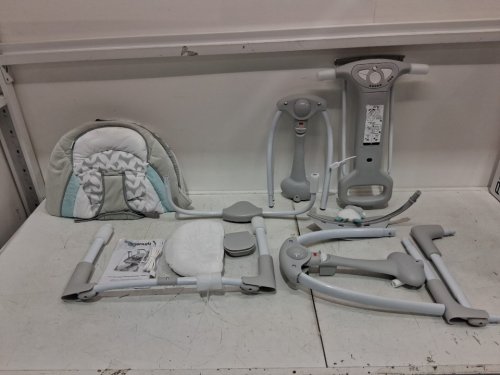INGENUITY CONVERTME SWING-2-SEAT CORDED PORTABLE SWING - OM TO 9M - RAYLAN FASHION / GREY (MODEL: 12189-ES) image 4