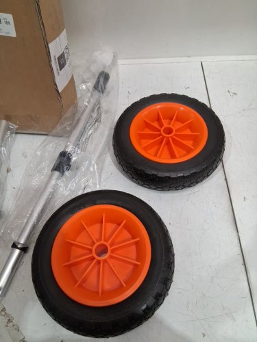 ALUMINUM FOLDABLE KAYAK DOLLY/TRAILER CART - 10" WHEELS/280LBS MAX - BLACK/ORANGE - (MODEL: Y02017) image 4