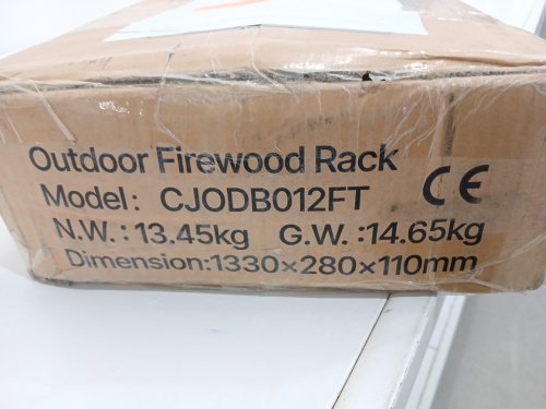 Firewood Rack with Waterproof Cover - 12FT x 4FT x 14" - 660lbs Cap - black (model:CJODB012FT) image 6