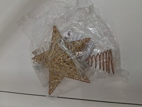 WHOLEV CHRISTMAS TREE TOPPER WUTH BATTERY OPERATED LIGHTS - 8" - GOLD (model: wh072) image 2