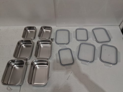 12pc Neoflam stainless steel containers with lids - multiple sizes - silver (Model: 8523323) image 4