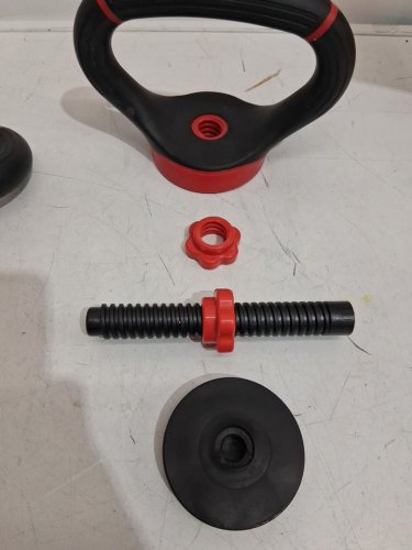unbranded adjustable multifunction kettlebell handle - black / red image 4