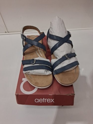 women's aetrex hadley strappy sandals - size 7 - hazy blue (Style : OP1108) image 2