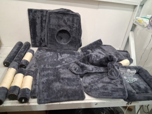 feandrea multi-level cat tree tower - 59.5" x 20.6" x 20.8" - LIGHT grey (model: pct192g01v1) image 3
