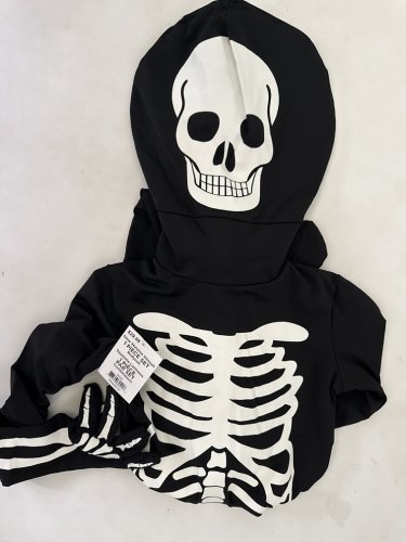 BOYS MORPHCOSTUMES GLOW SKELETON (GLOW IN THE DARK) - MEDIUM (8-10) - BLACK/WHITE/GREEN image 2