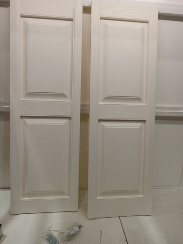 2PK westlake faux wood plastic shutter panel - 15" x 47" - white image 3