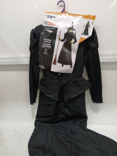 2pc women's partyholic wicked witch costume with hat - MEDIUM - black image 2