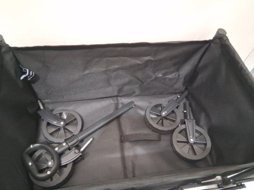 HIKENTURE HEAVY-DUTY FOLDING WAGON UTILITY CART WITH ALL-TERRAIN WHEELS -200L CAPACITY - BLACK/GREY - (MODEL: 1195-A) image 4