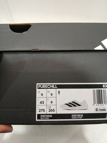 mens adidas purechill slide sandal - size 9 - white/black (style: ki0066) image 5
