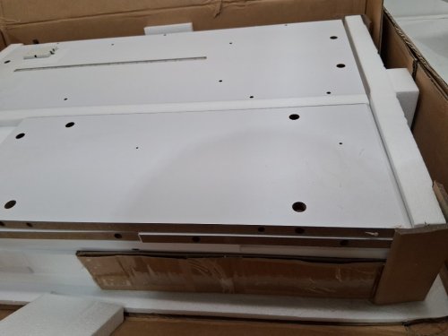 Small Side Table with Two Drawers and Cabinet Storage - white image 4