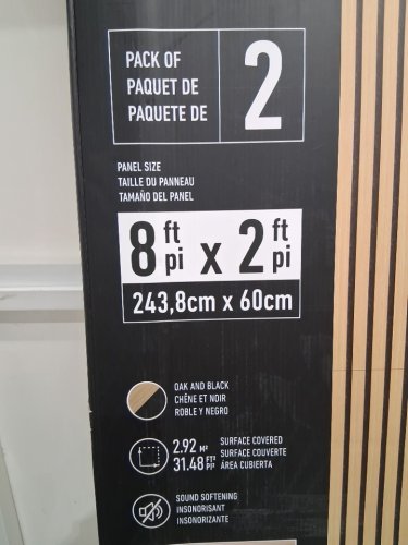 2PK Artika Sonofold Slatted Wall Panels - 8FTX2FT - Oak and Black finish (MODEL: 96RAT-SF-C10ABL/1949121) image 3