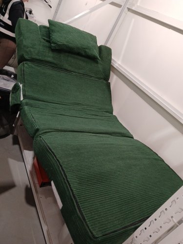 tri-Fold corduroy couch bed - 41" x 75" - Green image 2