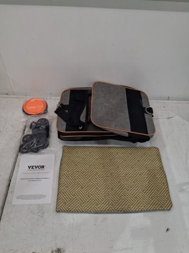 pet Carrier with Wheels, collapsible bowl, and strap Airline Approved - 22lbs cap - grey/black - (Model: JW-XB21212255(218)) image 3