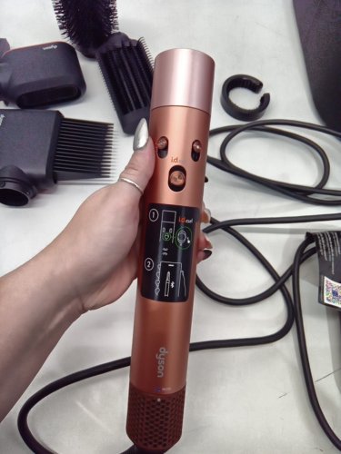 6PC DYSON i.d curly + coily airwrap multi styler and hair dryer with bluetooth - amber silk ( model: hs08) image 9