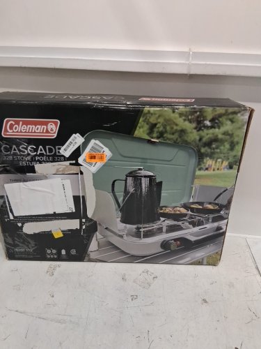 COLEMAN CASCADE 328 portable 3-burner matchless camping stove - GREEN/BLACK - image 2