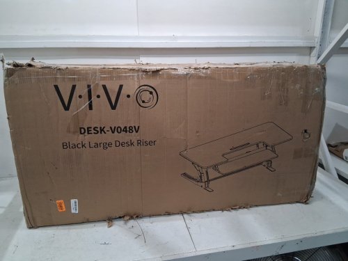 vivo height adjustable standing desk converter riser with keyboard tray - 47" x 22" - black - (model: desk-v048v) image 12