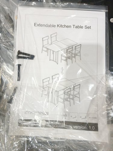 5pc Extendable Table Set with Four Chairs - Black image 9