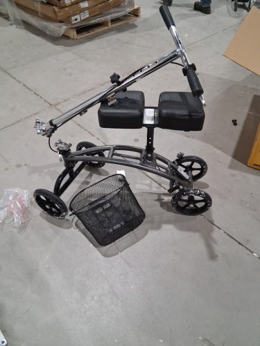 medline generation 4 basic 4-wheeled knee walker - 300lb max - black (model: mds86000g4) image 3