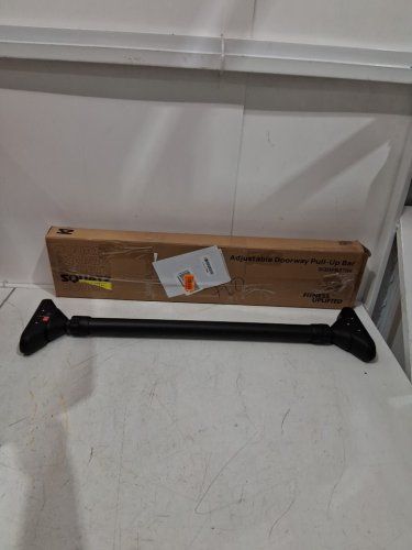 Squatz Doorway Pull Up Bar with Level Meter, Locking Mechanism & Foam Grips for Home Workouts - 440LB CAP - 29.5 "-37" - BLACK image 2