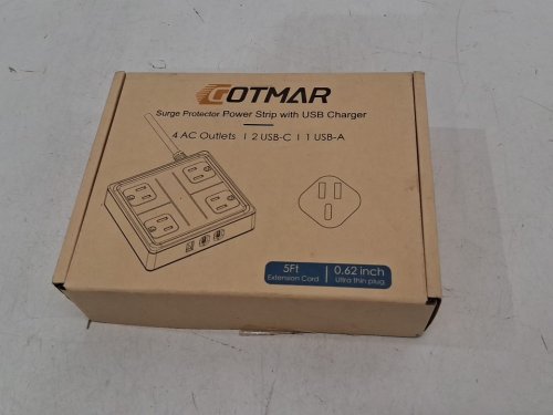 gotmar FLAT PLUG POWER BAR WITH USB C - 4FT - WHITE (MODEL: WT-2301-PL) image 2
