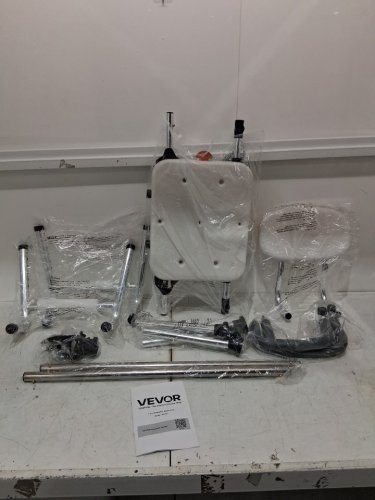 sliding shower chair with swivel seat - 400lbs capacity - 42.7" x 21.1" x 37" - silver/white (model: xzy227) image 3
