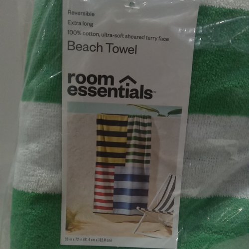 2pk Room Essentials Cotton Ultra-soft Beach Towels - 36" x 72" - nautical stripes image 3