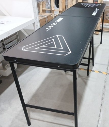 Portable Tall Folding Beer Pong Table With Carrying Handles and Pong Balls - 8FT - Black (Model: BP-8-PRO-2) image 3