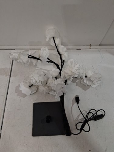 adjustable led rose tree lamp - 12" - white rose image 3