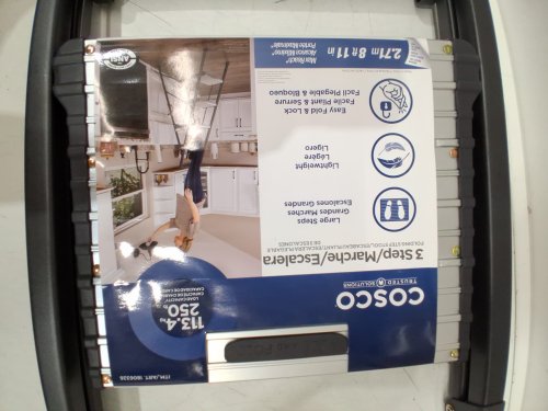 Cosco 3-Step Folding Step Stool - 250LB MAX - 8FT X 11" - BLACK /SILVER (MODEL: 1806326 / 11426ABK1E) image 4