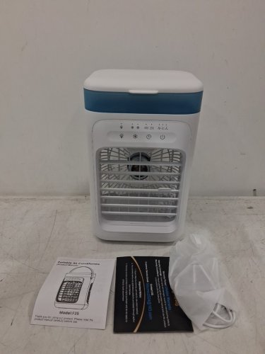 PORTABLE air cooler conditioner fan - 1000ml capacity - 12" - white (model: f35) image 3