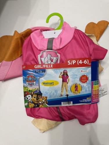 2PC GIRLS DISGUISE PAW PATROL SKYE COSTUME - SMALL (4-6) - BROWN/PINK image 2