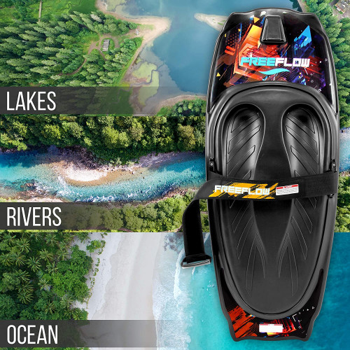 Serene Life Water Sport Kneeboard with Strap for Boating, Waterboarding, Kneeling Boogie Boarding, Knee Surfing - black (model: SLKB20) image 3