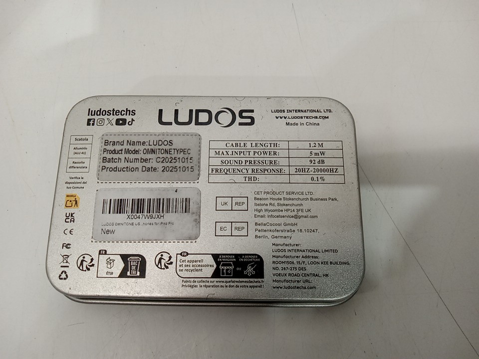 Ludos OMNITONE Wired Earbuds in-Ear Headphone with microphone - USB-C - Black (model: omnitoneTYPEC) image 3